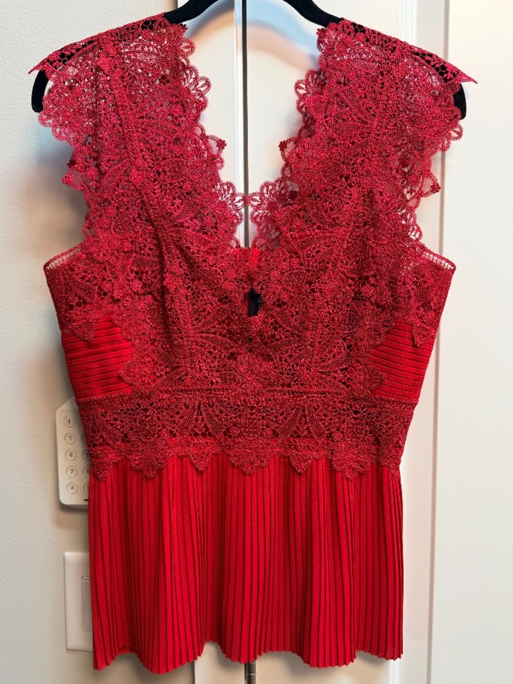 Yigal Azrouel Red Pleated Top Size 4